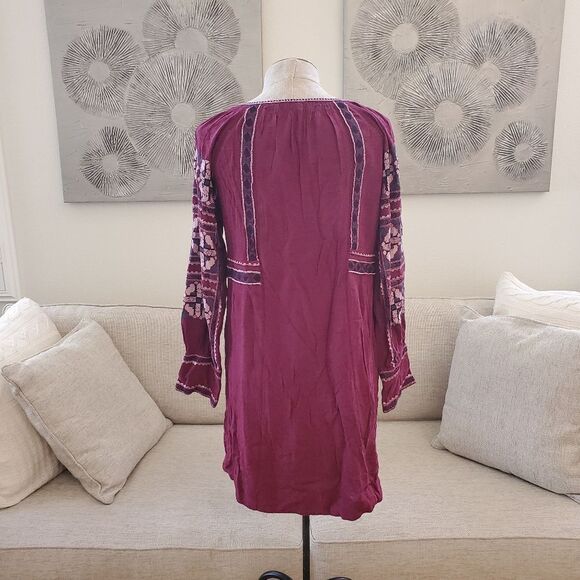 🍂 FREE PEOPLE 🍂 | 'All My Life' Embroidered Minidress - [size XS in Wine] - Picture 11 of 15